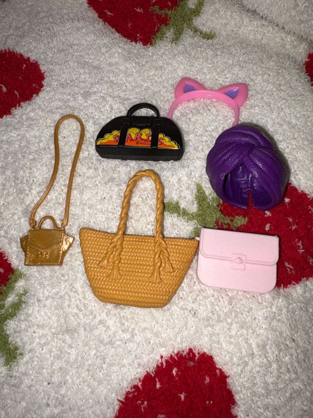 Barbie Mini Accessory Set - Pink, Purple, Gold, Black, Tan